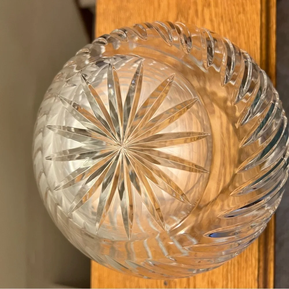 Vintage Mikasa  Leaded Crystal Cut  Large Circular Sphere Vase